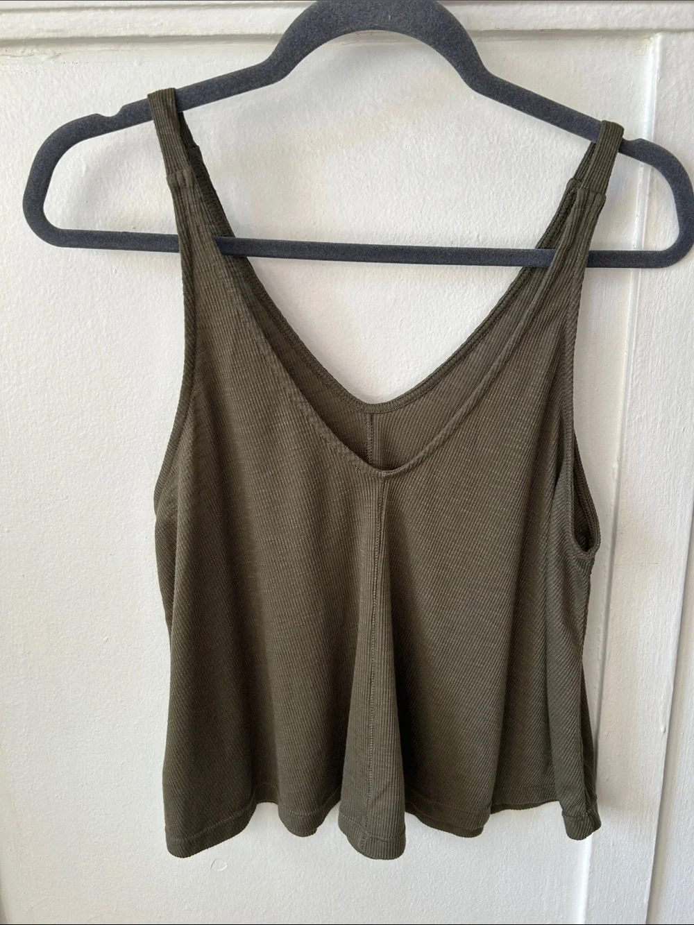 Free People Intimately Olive Green Dani Tank Top Ribbed V-Neck Cami XS